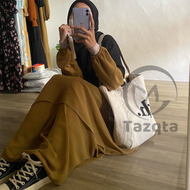 TAZQTA Gamis Malaysia Polos Syari ceruty Babydoll Premium / Gamis Melayu / Malaya Dress / Baju Kurun