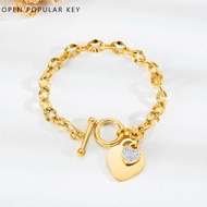 OPK Gelang Tangan Perempuan Titanium Steel Emas Anti Karat Diamond Bangle Gold Women Bracelet GS1012