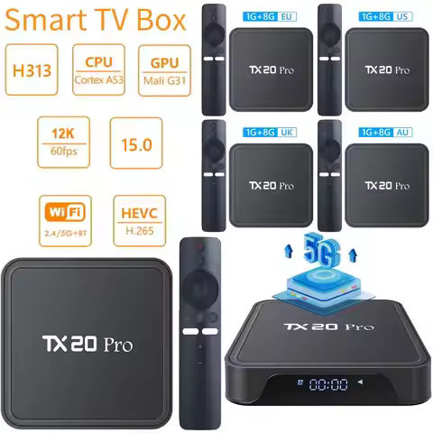 TX20 PRO Android 15.0 Smart TV Box 4K HD Android 15.0 Dual WiFi Media Player Set Top Box WIFI BT5.2 