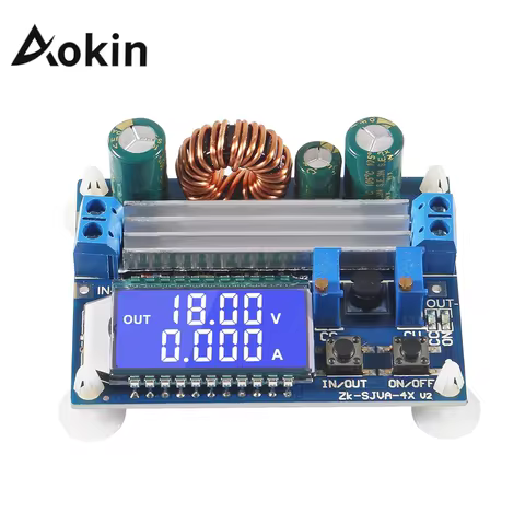Aokin DC Buck Boost Converter Module 5.5-30V to 0.5-30V 4A 35W Adjustable Step Up Down Voltage Regul