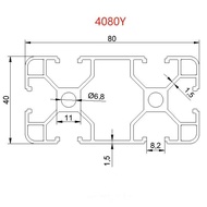 4080 Aluminum Profile National Standard Profile 40*80 Aluminum Alloy Profile European Standard Thick