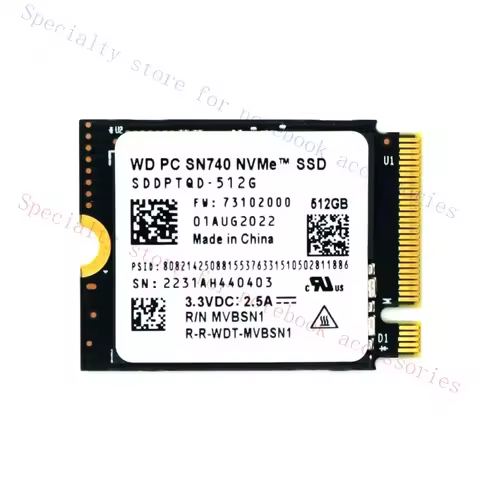 R+ FOR WD SN740 512GB M.2 2230 SSD NVMe PCIe4x4 Steam Deck ASUS ROG Dell Laptop