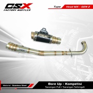 Csx Factory muffler exhaust/ Full system exhaust PNP HEAD MX, HEAD LEO underbone type Gen 2