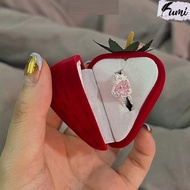 Strawberry-shaped jewelry box for rings, earrings, cute jewelry box