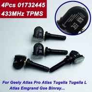 4Pcs 01732445 1017032445 TPMS Tire Pressure Sensor 433MHz For Geely Atlas Pro Atlas Tugella Tugella 