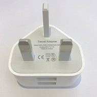 UK 3-Pin Plug Charger with dual 2 USB Output Port