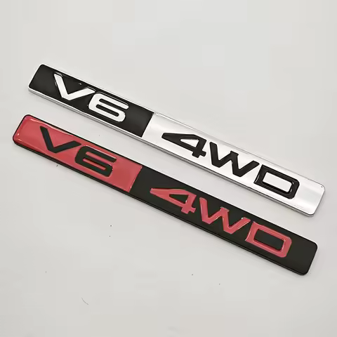 3D Metal Car Styling V6 4WD Logo Rear Trunk Badge Side Fender Emblem Sticker Car Body Auto Exterior 