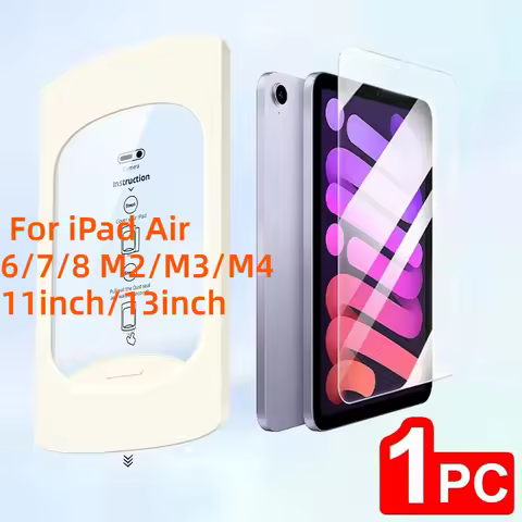 Screen Protector For iPad Air 11inch 13inch iPad Air 6/7/8 Tempered Glass One-Click Dust-Free Instal