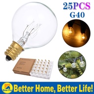 25Pcs/Set G40 Light Bulbs E12 BaseTungsten Bulb Lamp 7W 2 2 0 -2 4 0 V Clear Globe Light Bulbs