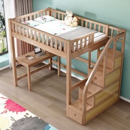 Loft Bed Red Oak Children's Bed Loft Bed Double Solid Wood Bunk Bed