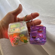GANTUNGAN DIY Sanrio Acrylic Puzzle Cube Keychain Light Cube Keychain