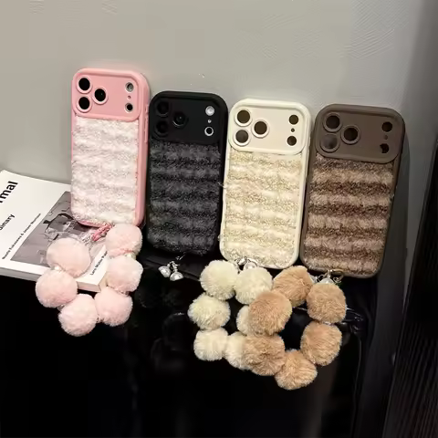 For Realme C65 C73 C75 C75X GT 6 6T Q5X Narzo 50 60 70X 30 Pro 80 Lite N65 3D Plaid Soft Fur Plush P