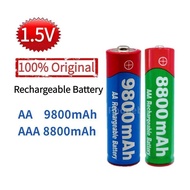 & Rechargeable Battery 1.5V AA 9800mAh 1.5V AAA 8800mAh Alkaline with Charger for Toy Clock Radio LE