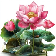 Beautiful Lotus Toilet Toilet Sticker Waterproof Decal Wall Decoration Good Luck Lotus Art Self-Adhe