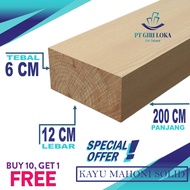 Balok Papan Kayu Lembaran 2 Meter Jati Belanda Mahoni 6 x 12 x 200 cm