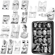 16 Pcs Sewing Machine Presser Foot Set fits for Most Low Shank Snap-On Singer, Brother, Babylock, Eu