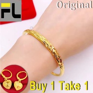 Hot Sale New Pure 18k Saudi Gold Bracelet Pawnable for Women Buy 1 Take 1 Free Earings Set for Women Lucky Bangle Happiness Bracelet Gold Round Belly Bracelet Thick Gold Solid Bead Bracelet Women's Bracelet Bring Good Luck