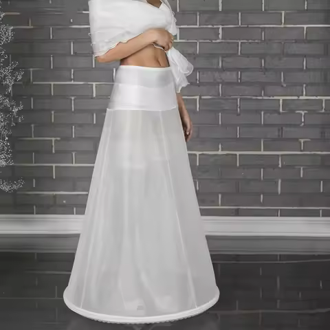 A Line 1 Hoop Petticoat for Bridal Wedding Dress Crinoline Slip Underskirt for Women Dress White Bla