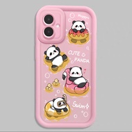 Casing hp for Infinix Smart 10 Tecno Spark Go 2 2024 POP 10 4G Panda Swimming Case CuteYANG Silicone