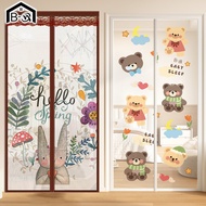 BHQ Door Curtain Mosquito Protection Magnetic Suction Fine Mesh Breathable Insect-Proof Sealed Easy 