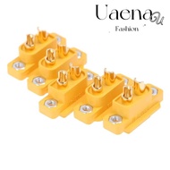 UAENAU 5pcs XT60E Connector, AMASS Yellow XT60E Male Plug,  Mountable Plastic FPV Racing Fixed Board