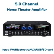6000W Home Theater Amplifier 5.0 Channel Bluetooth Home Power Amplifier Audio Stereo Amplifier LED D