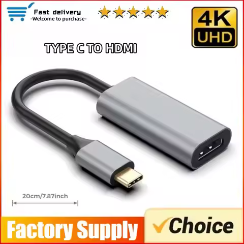 Type C to HDMI-compatible Cable USB C to HDTV Converter HD 4K USB 3.1 HDTV Cable Adapter for Chromeb