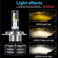 Led H4 H11 H7 9006 Car Headlight 3000k 4300k 6000k 3colour csp N3 2pc