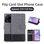 Casing For Xiaomi 13T 13 12T 12 11 Pro Lite Ultra 5G Canvas Flip Leather With Card Holder Slots Pocket TPU Shockproof Phone Cover Xiaomi13T Xiaomi13 Xiaomi12T Xiaomi12 Xiaomi11