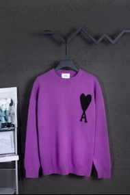 AMI-經典愛心系列圓領毛衣