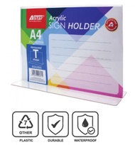 A4 Horizontal T Shape Card Stand / Display Holder / ASTAR ACRYLIC SIGN HOLDER T-SHAPE SSA2885 - PER