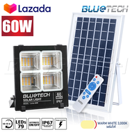 Bluetech USA ไฟโซล่าเซลล์ ขนาด 60วัตต์ สี ขาว (White) / วอร์มไวท์ (Warm White) ไฟสปอร์ตไลท์ Solar Ce