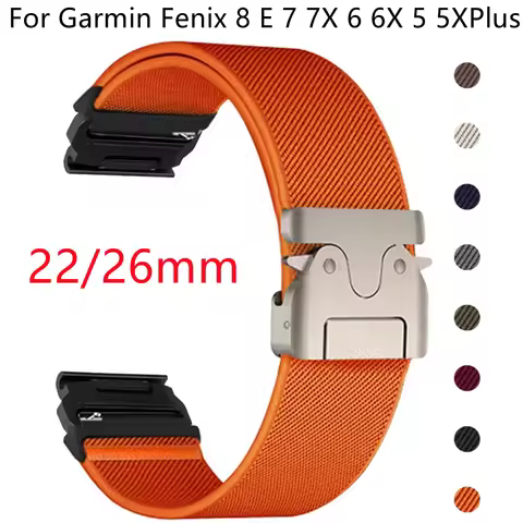 Quickfit Nylon Watch Band Strap For Garmin Fenix 8 Solar Epix 7 7X 6 6X Pro 5 5X