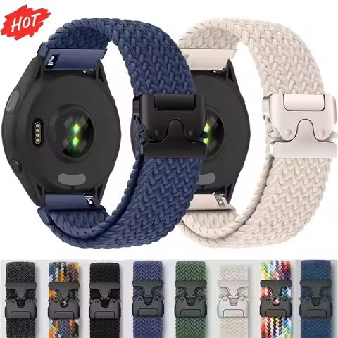 Official Nylon Braided Loop Strap For Garmin Forerunner 965 970 265 165 570 Parachute Buckle Bracele