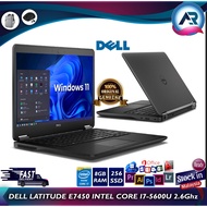 DELL LATITUDE E7450 INTEL CORE I7-5600U 2.6Ghz 5TH GEN, 8GB RAM, 256GB SSD, WIFI, W CAM, CARD READER