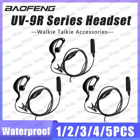 1/2/3/4/5PCS Baofeng UV-9R Series Waterproof Walkie Talkie Headset UV68 Pro Max V2 Earphone UV-9R Pl