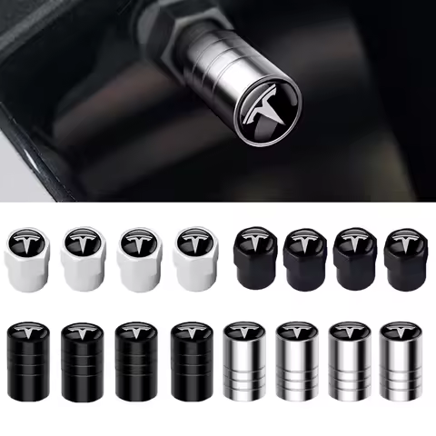 4PCS Metal Car Wheel Tire Valve Air Stem Cap For Tesla Model 3 Model S Model X Model Y Roadster Inva