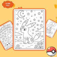 Set of 40/20/10 coloring pages, Pokemon coloring pages, A4, A5 paper 160gsm thick PK777D