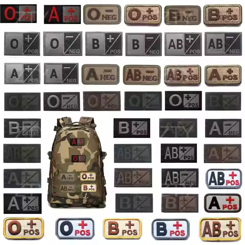 ZuoLiao Mini Blood Type 3D Embroidered Badge, Military Patch, Clothing, Backpack, Jacket, A-NEG Colo