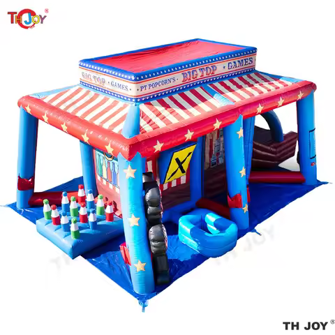 Inflatable 6 in 1 Carnival Games Booth Inflatable Ring Toss Ball Throwing Shooting Games for Sale