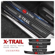 Nissan XTrail Car Door Sill Sticker Anti-Scratch Carbon Fiber leather Sticker Trunk Protector For X-trail T31 2008-2013 T32 2014-2022 2023 Accessories