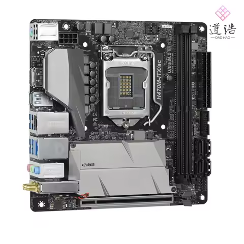 For Asrock H470M-ITX/AC Motherboard 64GB HDMI PCI-E3.0 M.2 LGA 1200 DDR4 Mini-ITX H470 Mainboard 100