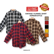 ZAADA&CO: VINTAGE FLANNEL SHIRT KOREAN STYLE FOR WOMAN DAILY WEAR LONG SLEEVE UNISEX OUTFIT U8162