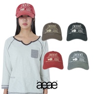 [AEAE] Web Logo Washed 5 Panel Ball Cap LOGO Vintage Unisex Cotton Casual (Red/Copen Blue/Navy/Brown