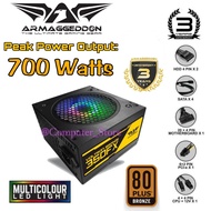 Power Supply 350FX Armaggeddon PSU Gaming 80plus 80+ Voltron Pure Power 350W [Peak Power 700Watts ][12cm RGB Fan][3 Years Warranty]