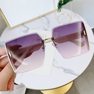 Cyxus แว่นกันแดดไม่มีขอบสำหรับผู้หญิงป้องกันรังสียูวีขนาดใหญ่เฉดสีแฟชั่นสแควร์ไม่มีขอบแว่นกันแดด 110