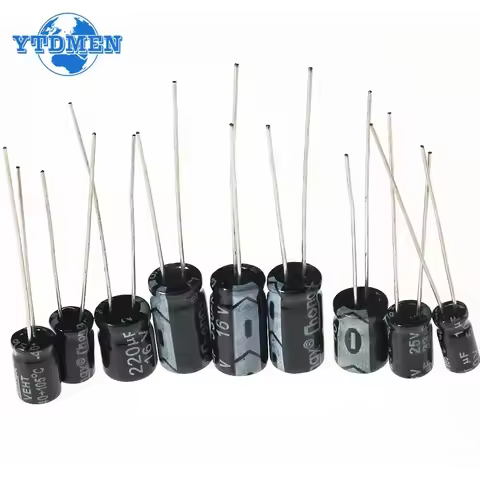 120PCS Aluminum Electrolytic Capacitor 16V 25V 50V 12 Values 1UF 2.2UF 3.3UF 4.7UF 10UF 22UF 33UF 47