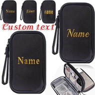 Custom text💥 [Double Layer] Travel Digital Gadget Bag Cable Bag USB Accessories Wire Storage Golden 