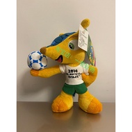 Original Plastic Packaging 2014 Brazil World Cup Mascot Plush Doll Fulaige Armadillo 20cm Support Ba