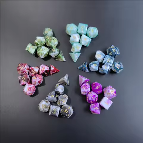 7PCS 1 Set Of Dual Color Style DND Dice Brand New Acrylic Set D4 D6 D8 D10 D12 D20 Multi Sided Dice 